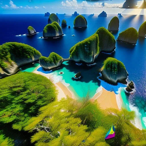 Fernando de Noronha, Brazil,aerial view,extremely detailed digital painting, high resolution,8k, realistic, beautiful, volumetric lighting, mystical colors ,perfectly centered image, perfect composition, rim light, beautiful lighting,masterpiece, stunning scene, raytracing, anatomically correct, in the style Van Gogh and robert e howard and Ken Kelley and Ohrai Noriyoshi and Simon Bisley and tomzj1.