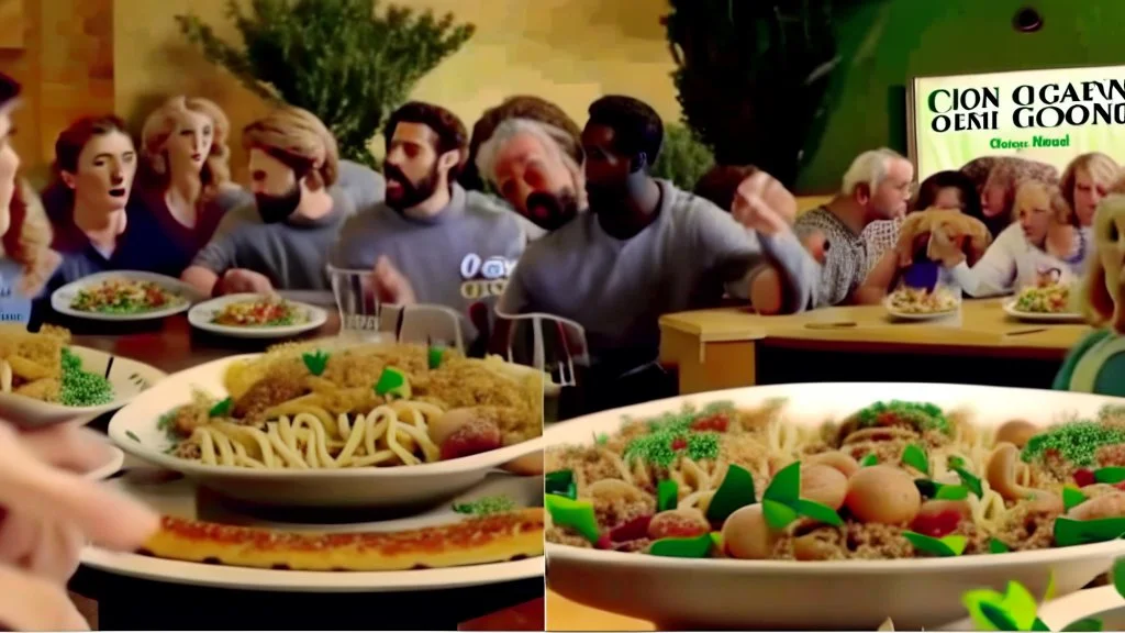 overeaters anonymous support group are interrupted by olive garden food advertisements