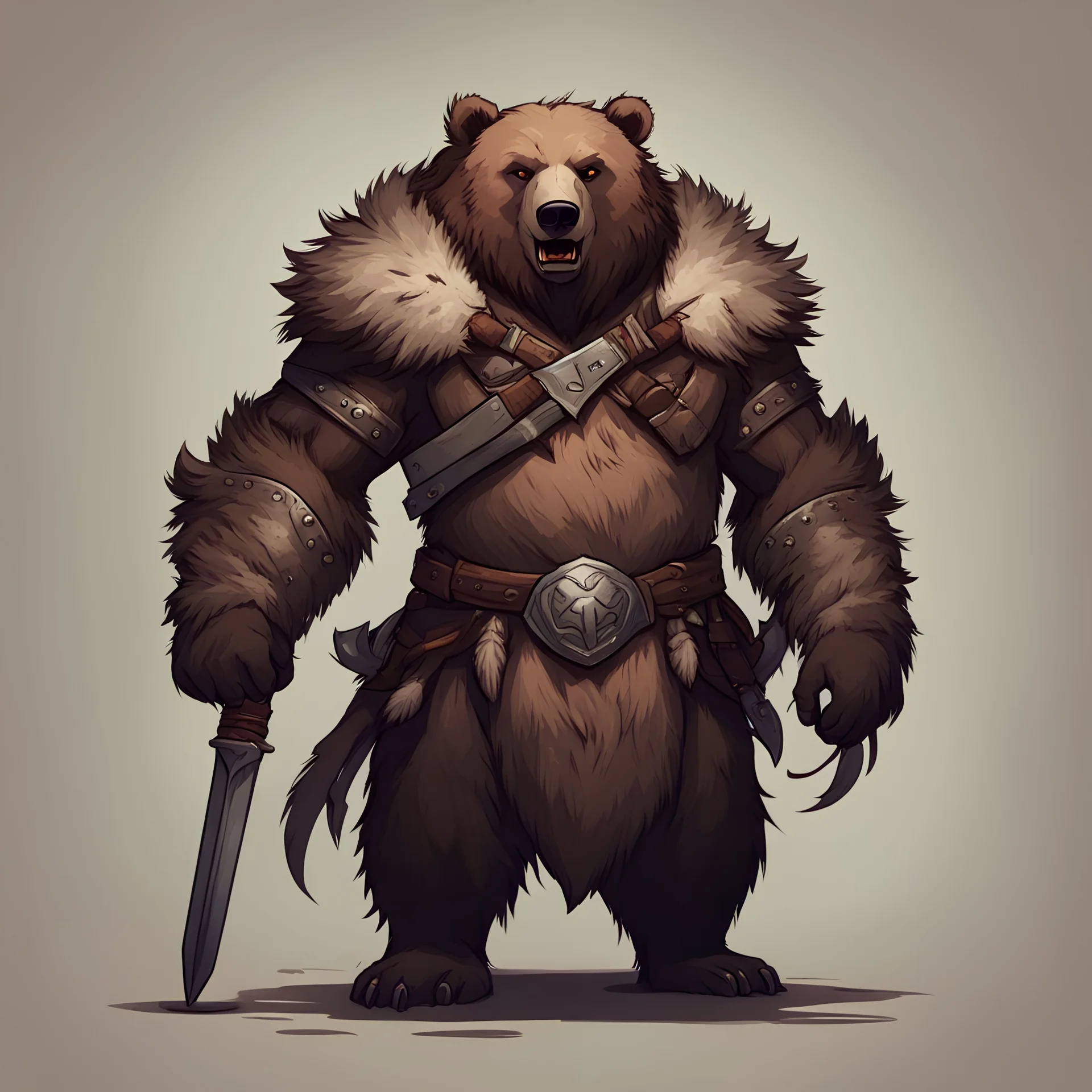 Bear Pelt Warrior in monster normal type art style