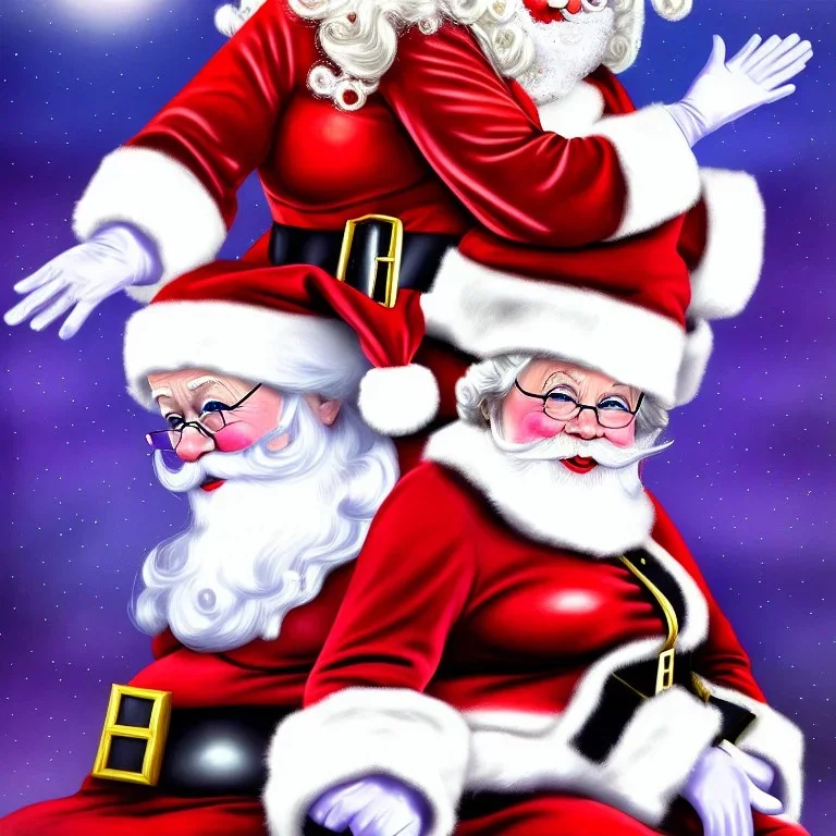 Santa Clause Queen Elizabeth, the north pole, fantasy art, illustrarion, high detail, shiny photo