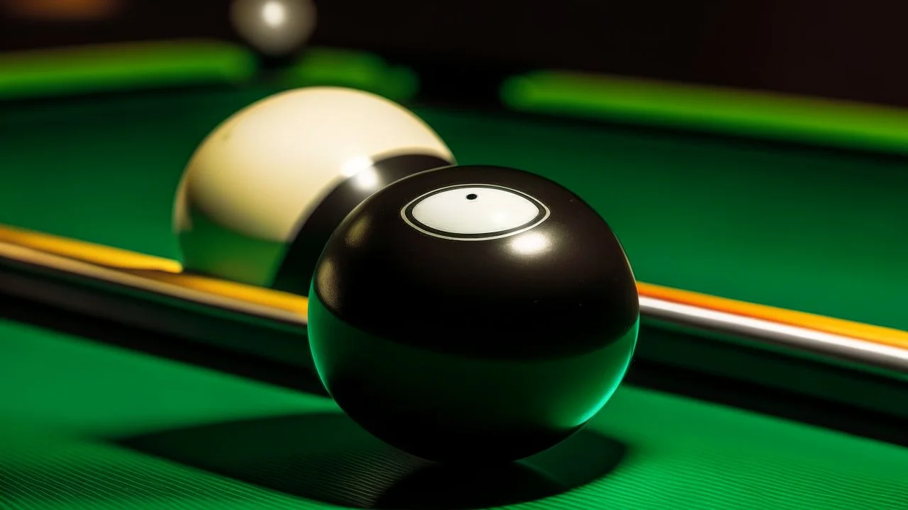 8 ball and cue ball on a pool table