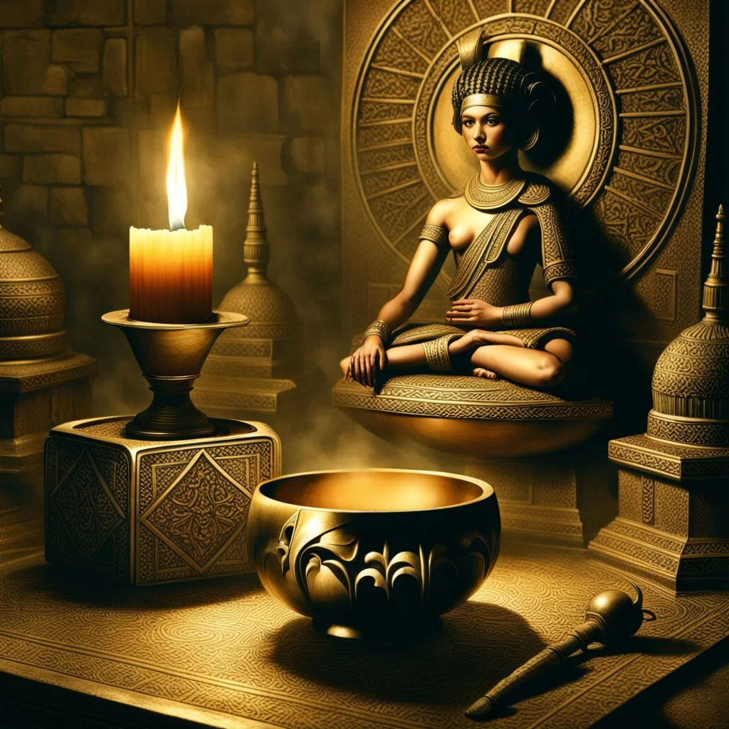 refine and improve this image, do this in ancient Babylonian aesthetic