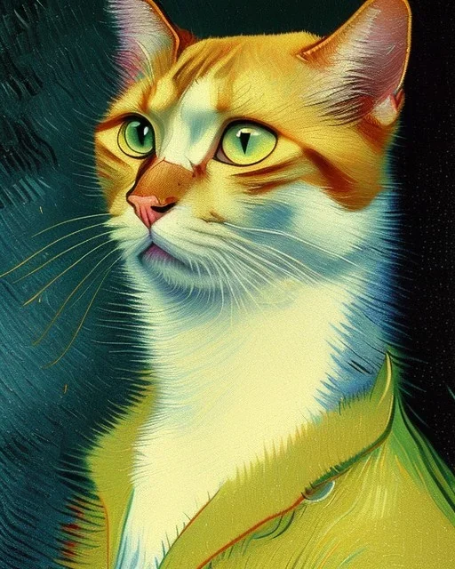 Portrait of a cat by Van Gogh