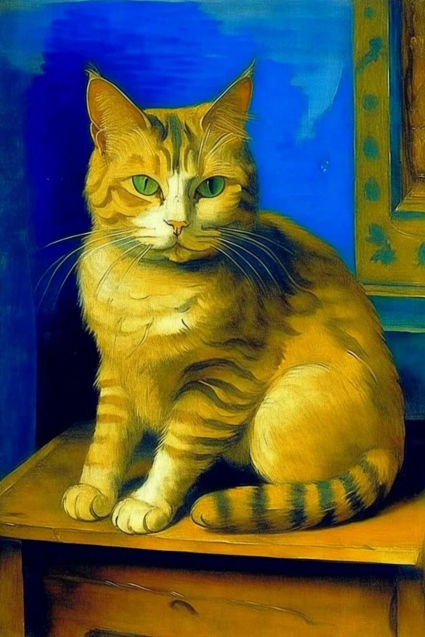 Portrait of a cat by Van Gogh