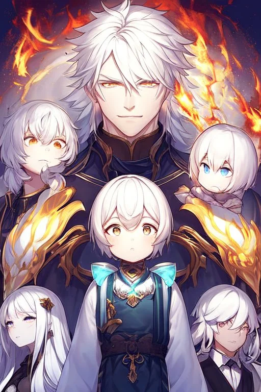 A single 16-year old boy, white hair, pretty, with the wild fire in his eyes, dark rings under his eyes