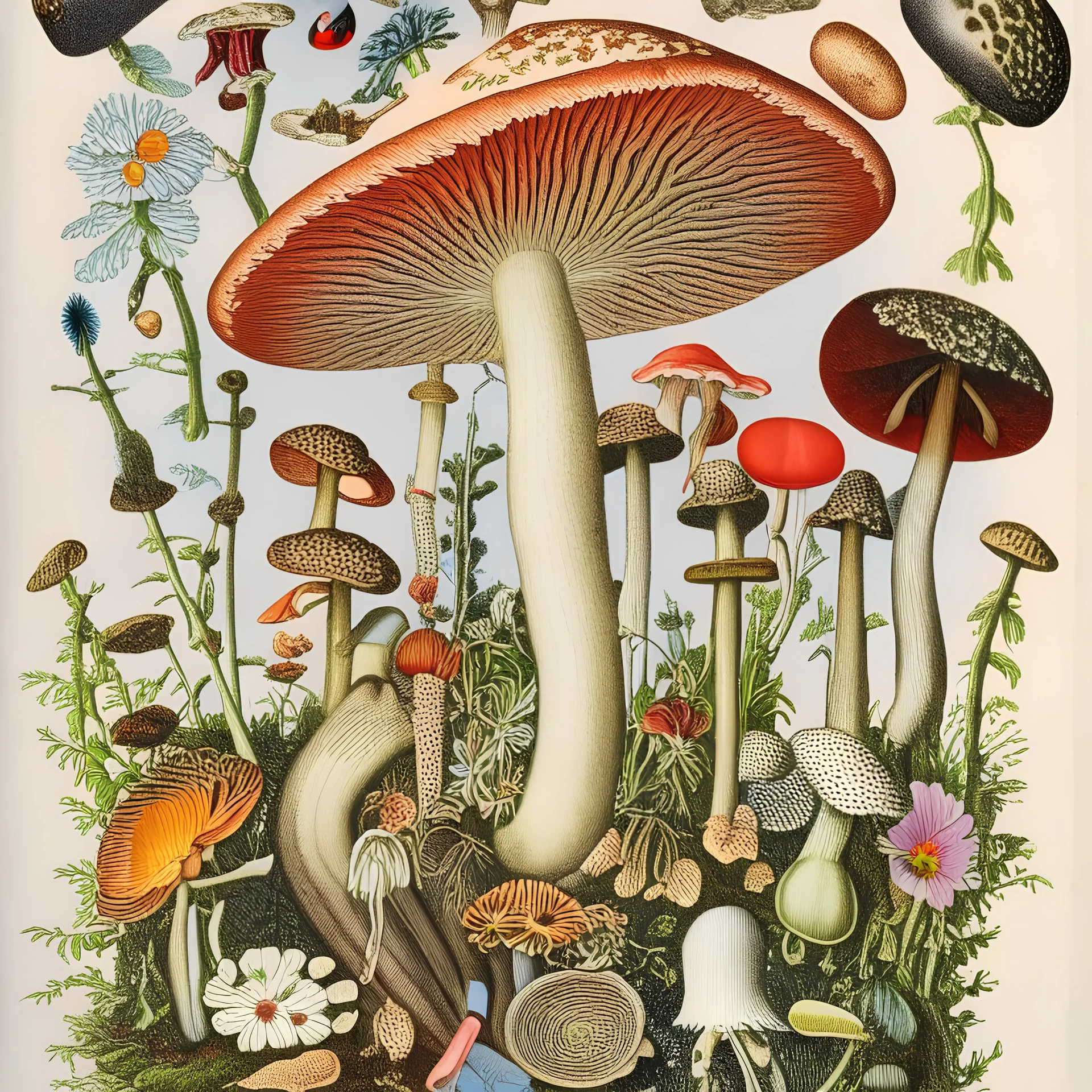 mushrooms and flowers ernst haeckel maria sibylla merian