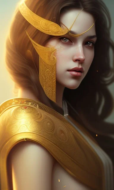 Arab princess , cute, beautiful, long hair, wavy hair, black eyes, head and shoulders portrait, cinematic, realistic, 8k, resolution concept art portrait by Greg Rutkowski, Artgerm, WLOP, Alphonse Mucha dynamic lighting hyperdetailed intricately detailed