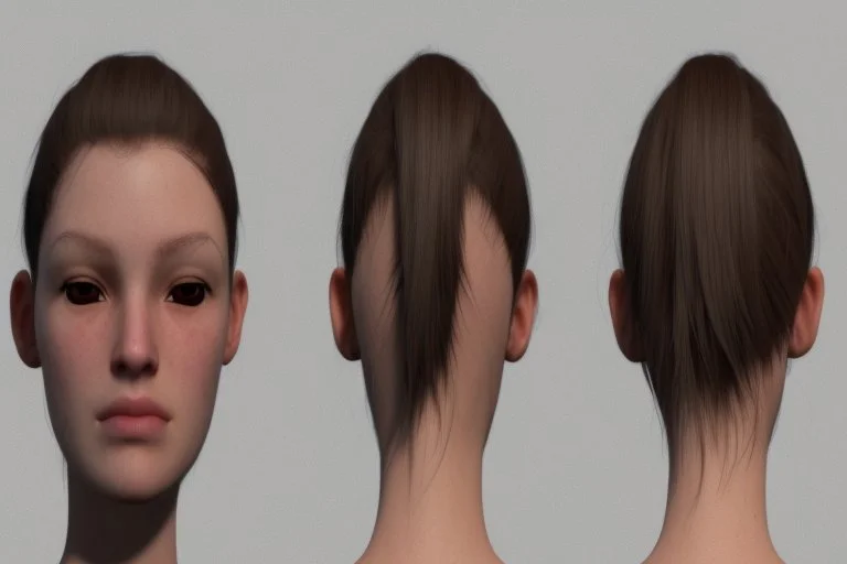Female character 19 years Proportions of the character the head-to-body ratio . Create a distinctive silhouette that helps the character stand out and be easily recognizable Design the character's face, including the shape of the head, eyes, eyebrows, nose, mouth, and ears. Consider the character's personality, age, and any unique that set them apart depth and visual interest. Front, Side, and Back Views: Provide multiple views of the character, including front, side, and back mode sheet .
