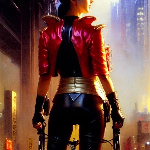 portrait beautiful face 'Adult Alita Riding Shotaro Kaneda's Bike',busty,ancient metal armor balanciaga fashion clothe painting by gaston bussiere, greg rutkowski, yoji shinkawa, yoshitaka amano, tsutomu nihei, donato giancola, tim hildebrandt, oil on canvas, cinematic composition, extreme detail,fit full head inside picture,16k