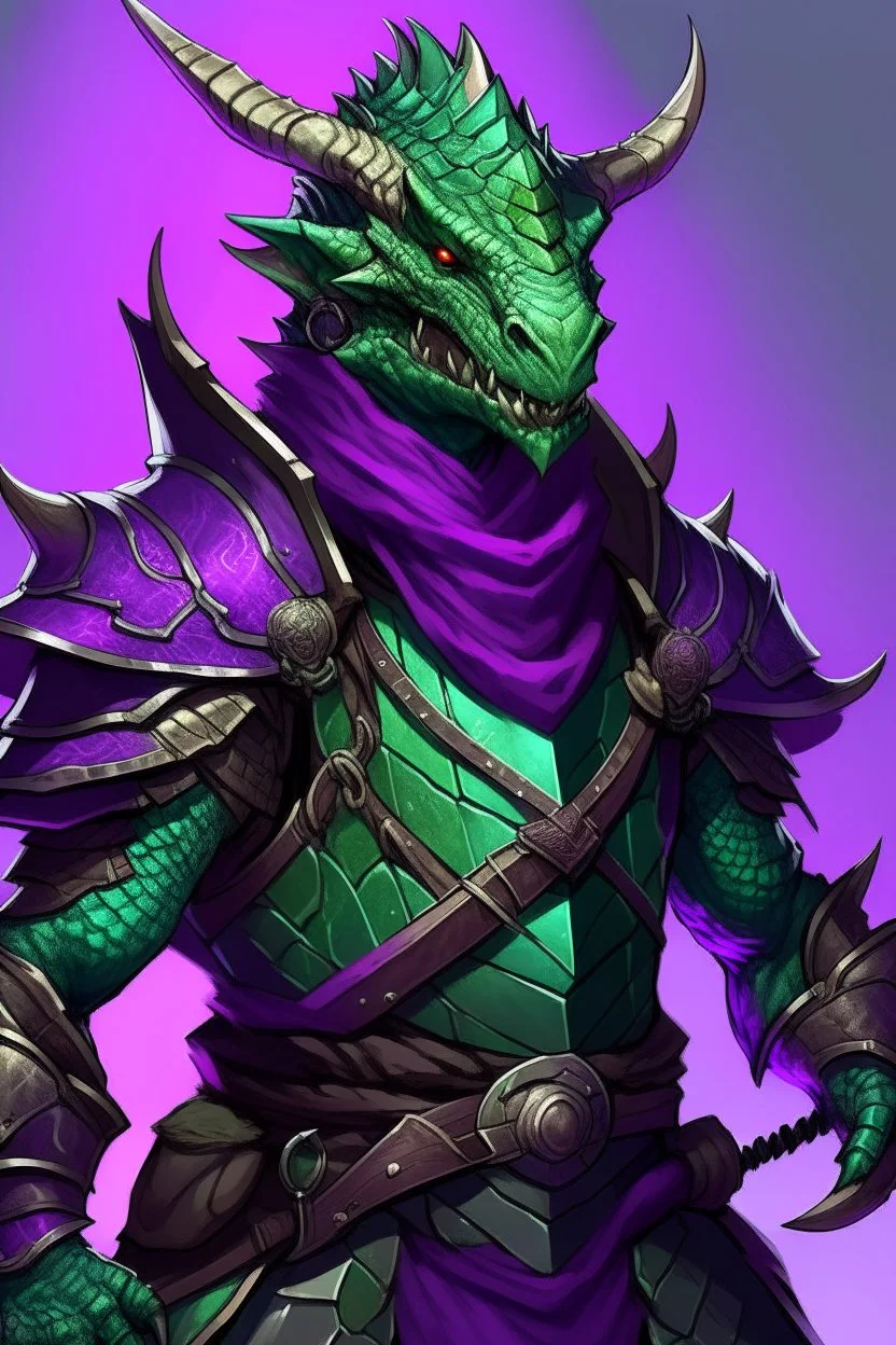 purple and green iridescent dragonborn ranger dnd