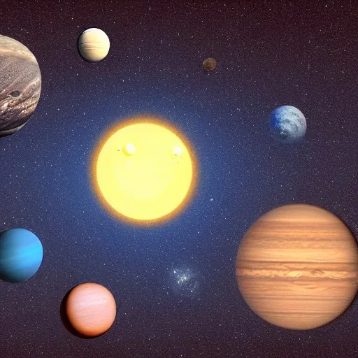 solar system with stars in background, aesthetic vaporize