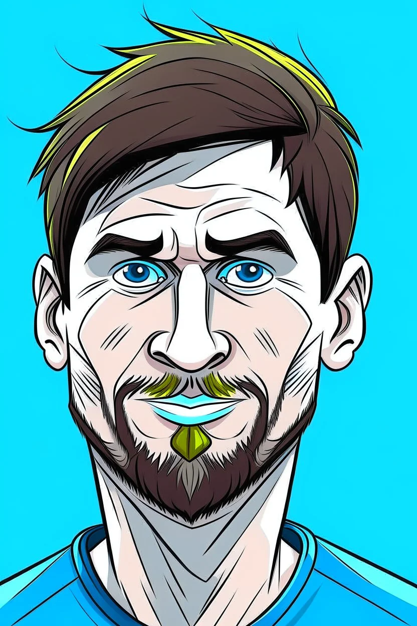 Lionel Messi Argentine football player ,cartoon 2d