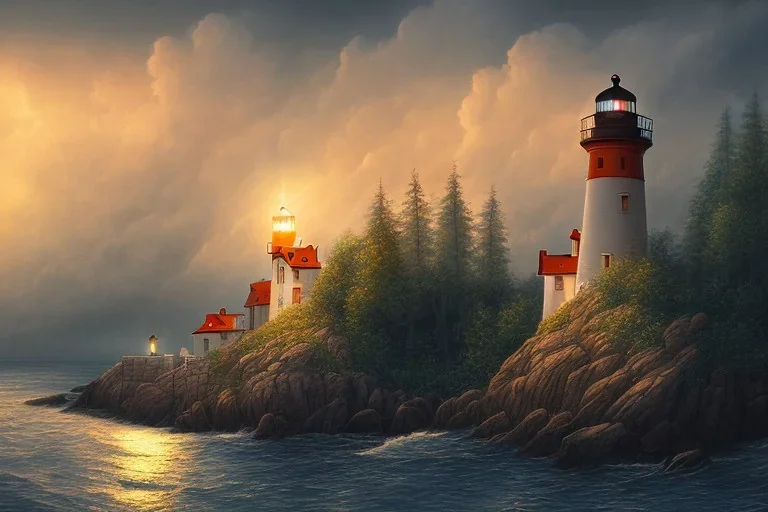 scenery lighthouse by night