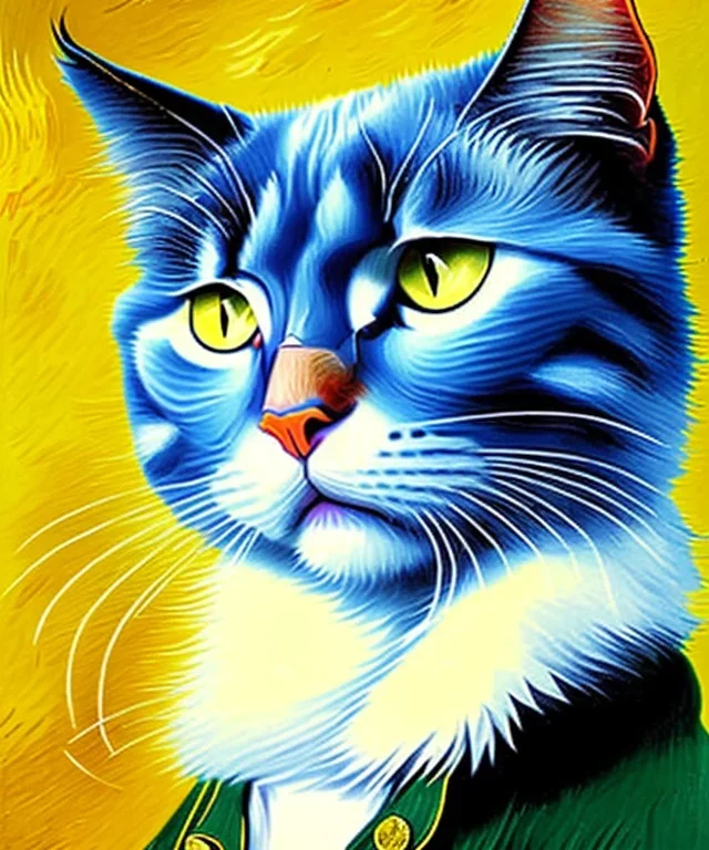 Portrait of a cat by Van Gogh