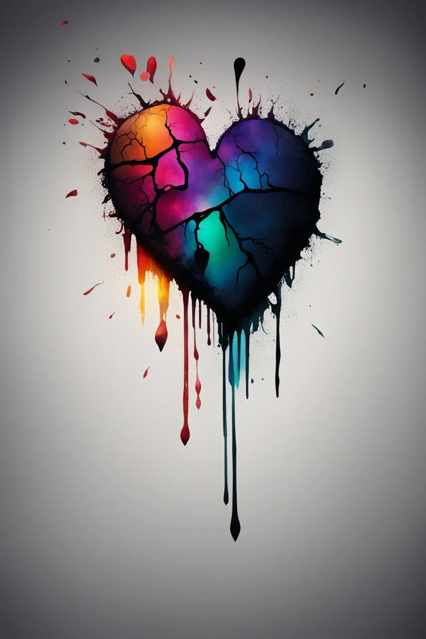 Visual representation of heartbreak colourful darkness high definition deep