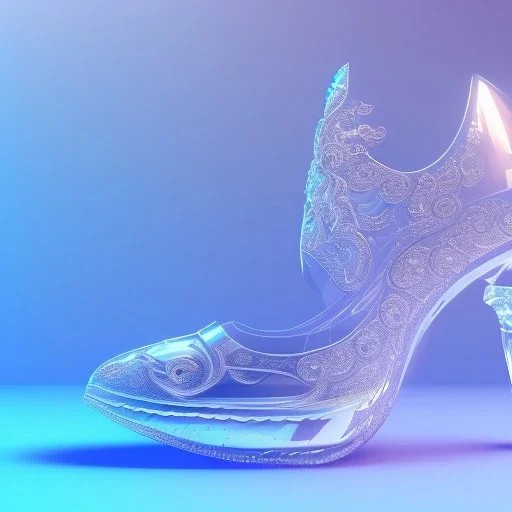 cinderellas crystal glass shoe ,magical, snow, sharp, intricate ornate, iridescent accents, elegant, highly detailed, transparent, artstation, concept art, smooth, sharp focus, illustration, 8k,