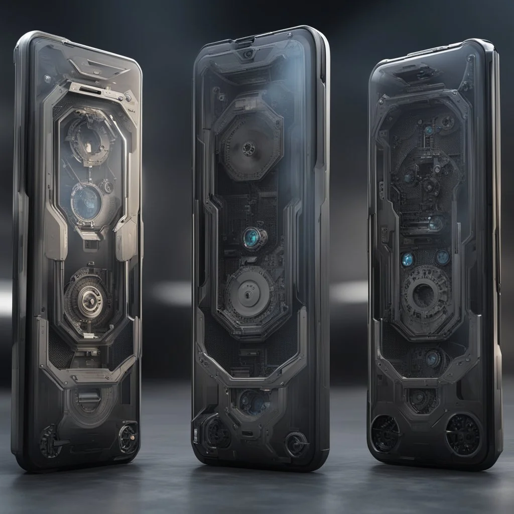 futuristic mechanical smartphone,