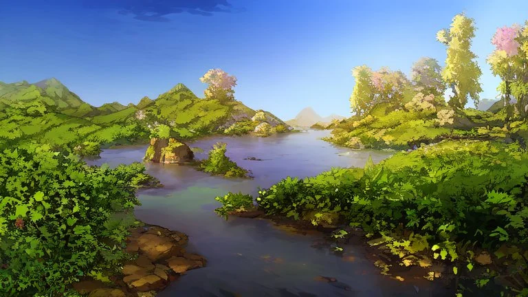 background landscape, arcade game