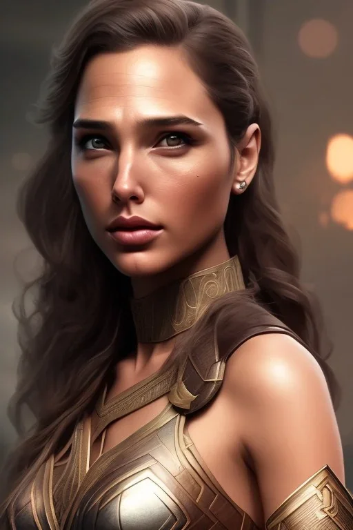 perfect gal gadot face, wearing viking, intricate, fullbody, highly detailed face, highly realistic particles, fog, fire