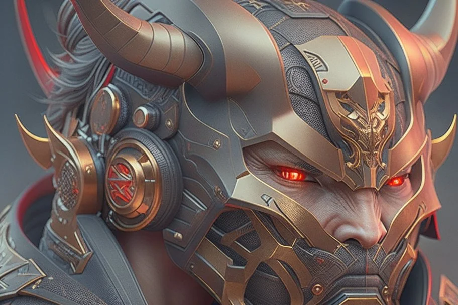 Best quality, masterpiece, ultra high definition,Futuristic, cyberpunk,Hannya-Maske, Comic style