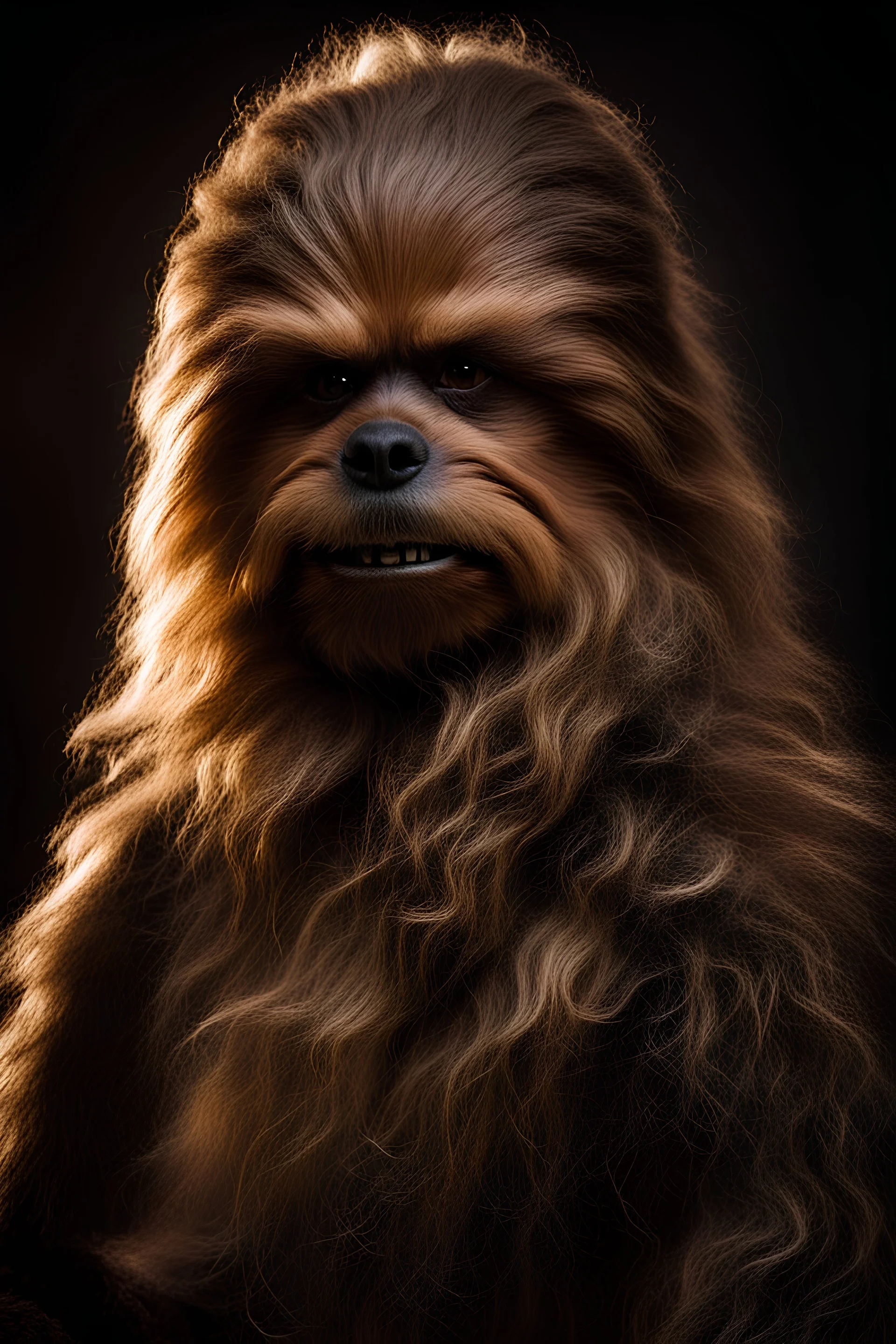 chewbacca in Rembrandt lighting