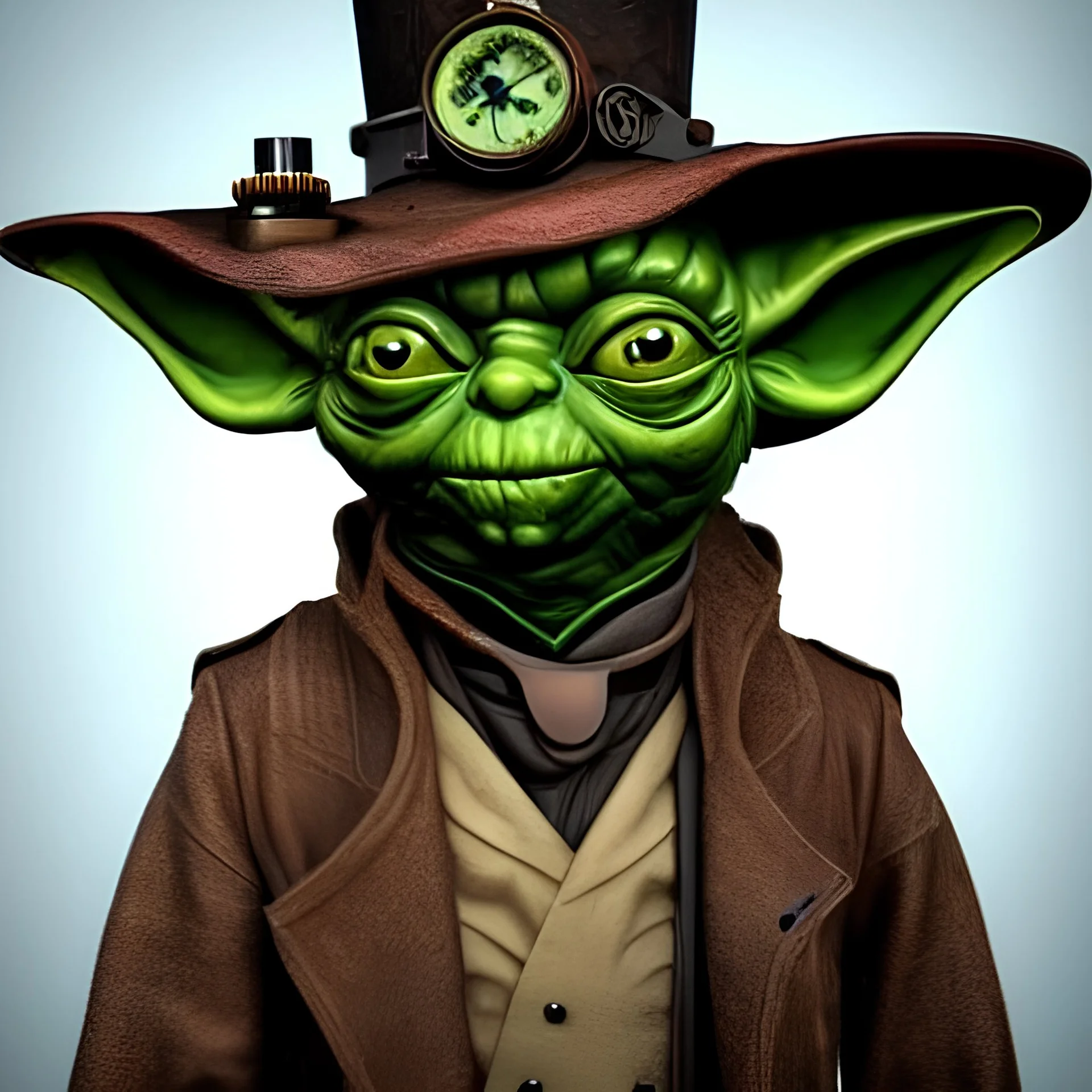 steampunk yoda, realistic, detailed