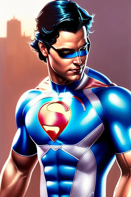 hyper realist, hyper detailed, , Nightwing, dick Grayson,domino mask,athletic realistic body, by Alex Ross, Greg land, artgerm, wlop, rossdraws, concept art, digital painting