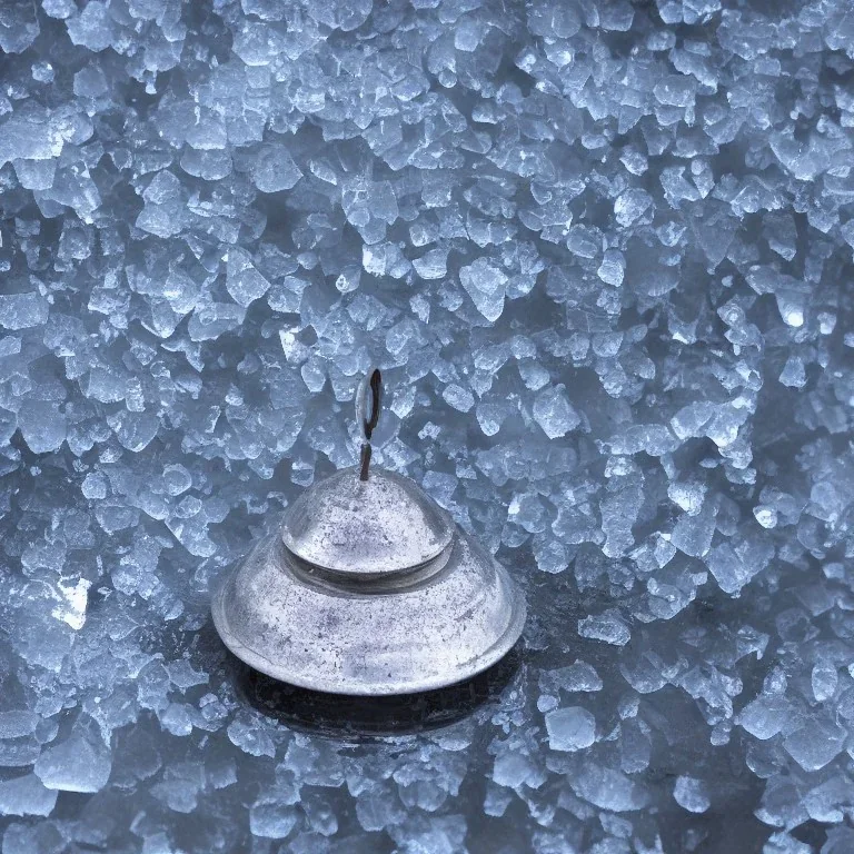 bell, reflection, ice crystals