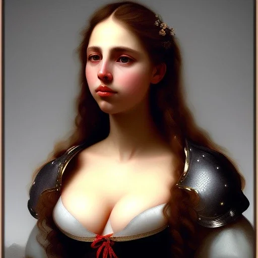 Portrait of a beautiful busty woman Gustave Courbet style