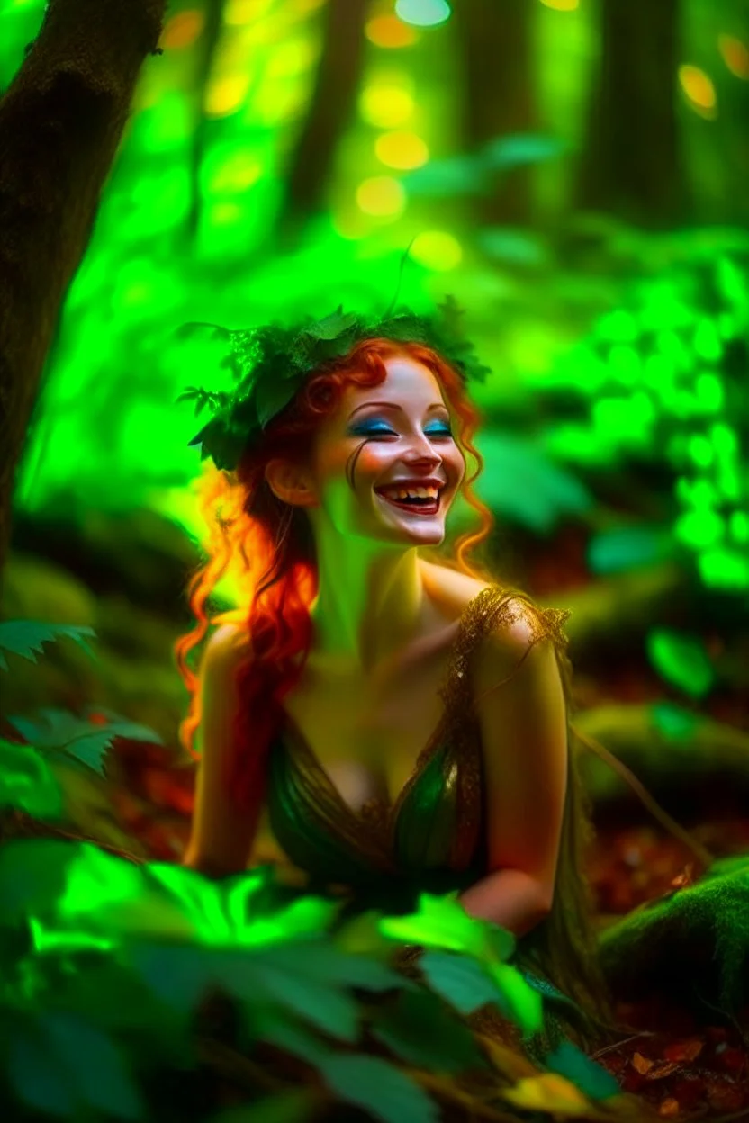 [faerie] In this moment, Fiona is the very embodiment of the forest's joy and magic. Her laughter, her playfulness, and her connection with the world around her are all reflections of the boundless wonder that resides within her. As she rolls amidst the ferns, she's not just a faerie; she's a living testament to the beauty of surrendering to the magic of the moment. Marilyn Monroe is a funny faerie.