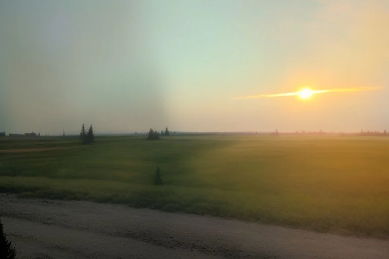 Hazy sunset in Alberta