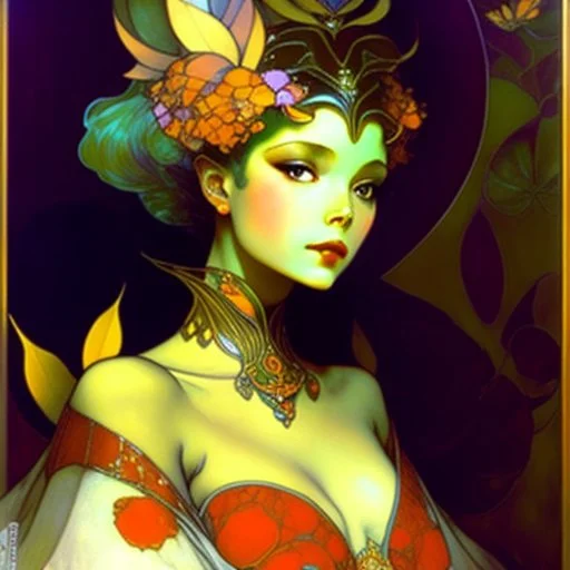 Pixar character, Leonor Fini, Alphonse Mucha