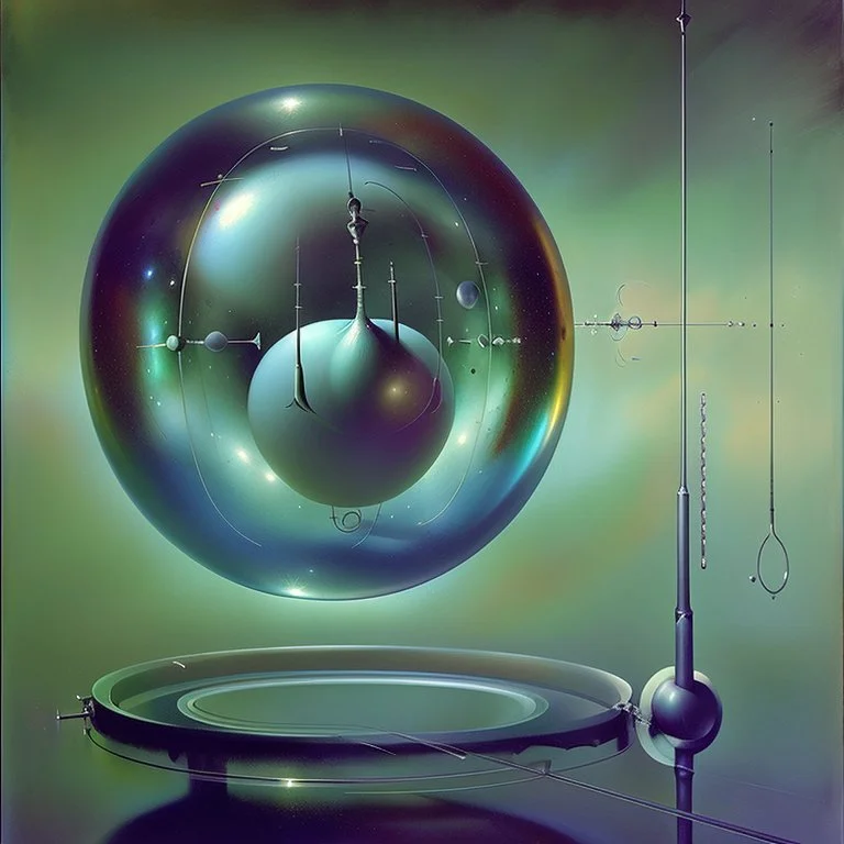 a Soap Bubble formed by multiverse galaxy-like complex surgical instruments mixed with musical instruments,Painting By Adrian Ghenie, Rene Magritte, Salvador Dali, Lucian Freud