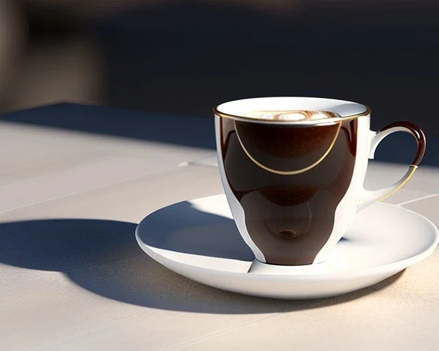 Cappuccino in cup, saucer