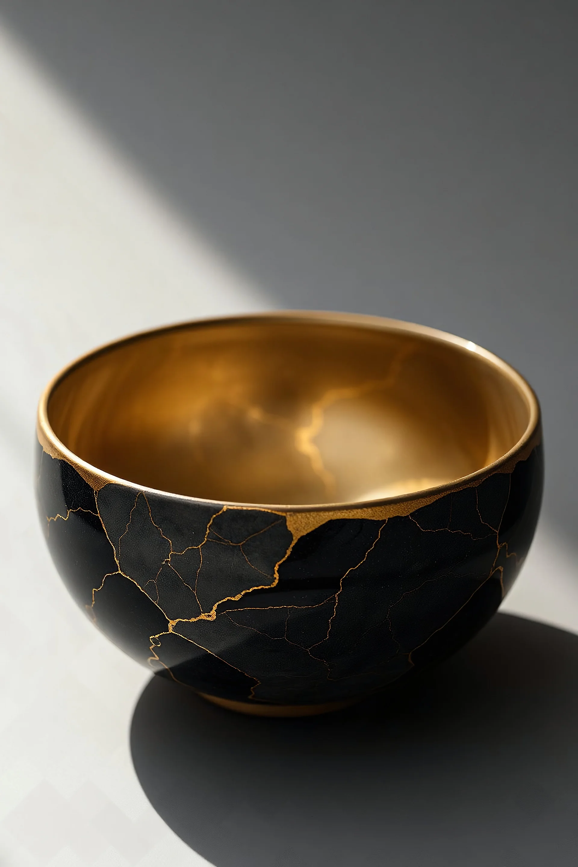 kintsugi bowl with gold cracks