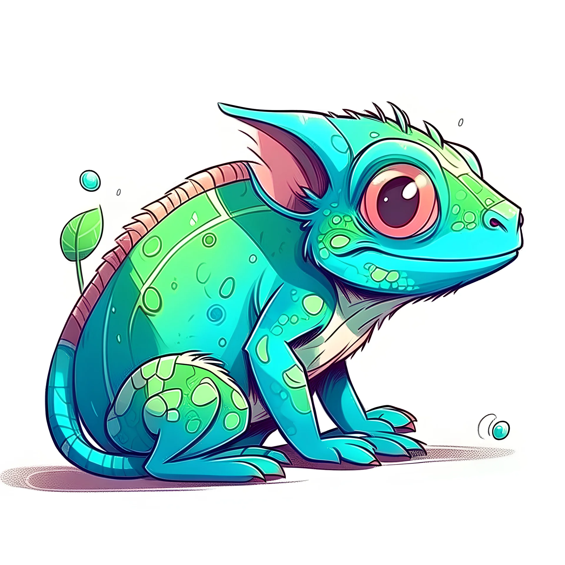 Chameleon , cute , style illustration