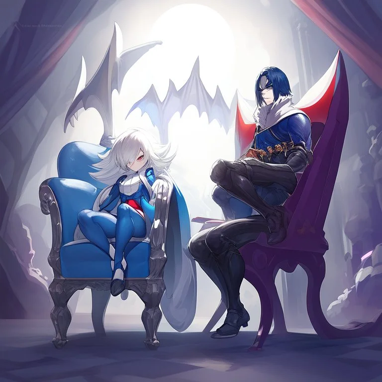 Rouge the Bat from the Sonic the hedgehog Games, sitting in a chair