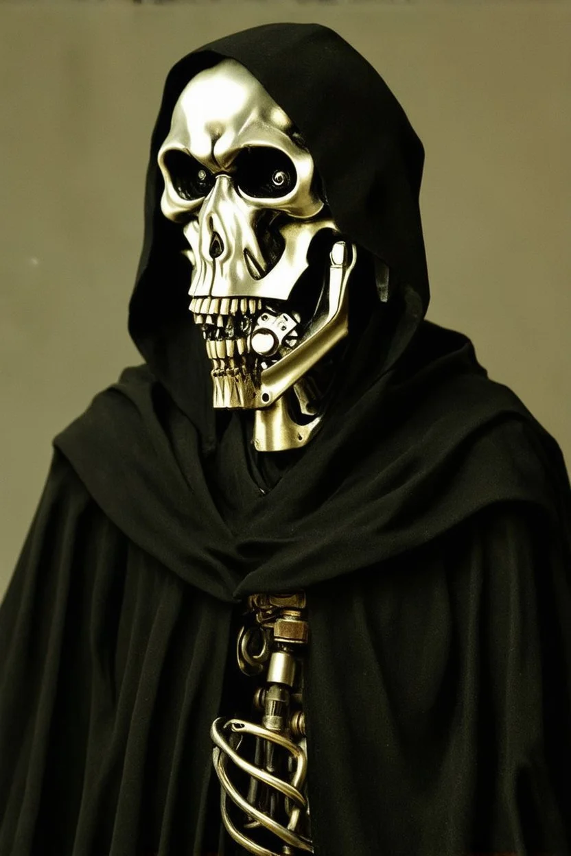 biomechanical grim reaper made from old car parts