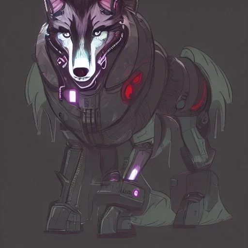 Cyberpunk wolf