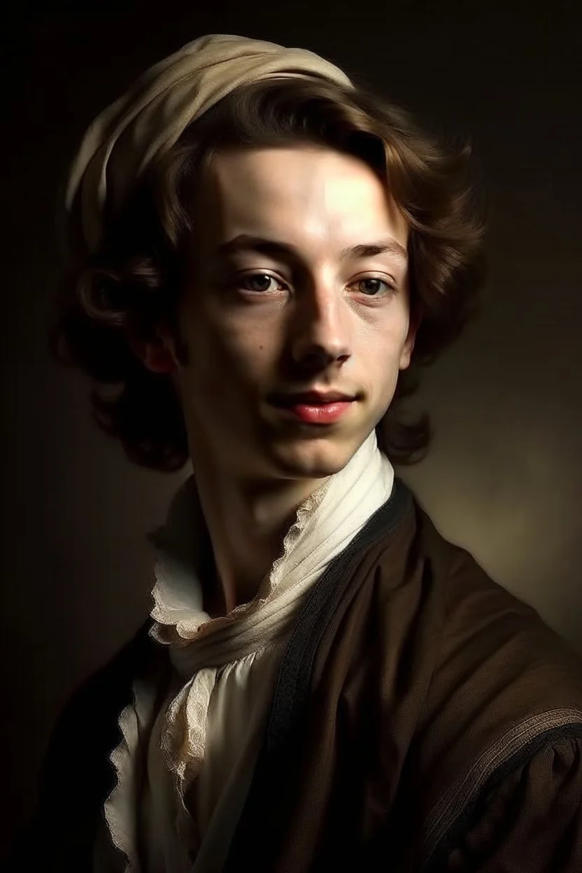 Generate a 17th century portrait of a young rich man of french descent named Olaph