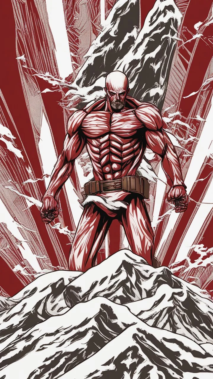 brutal attack on titan red colos pattern for snowboard