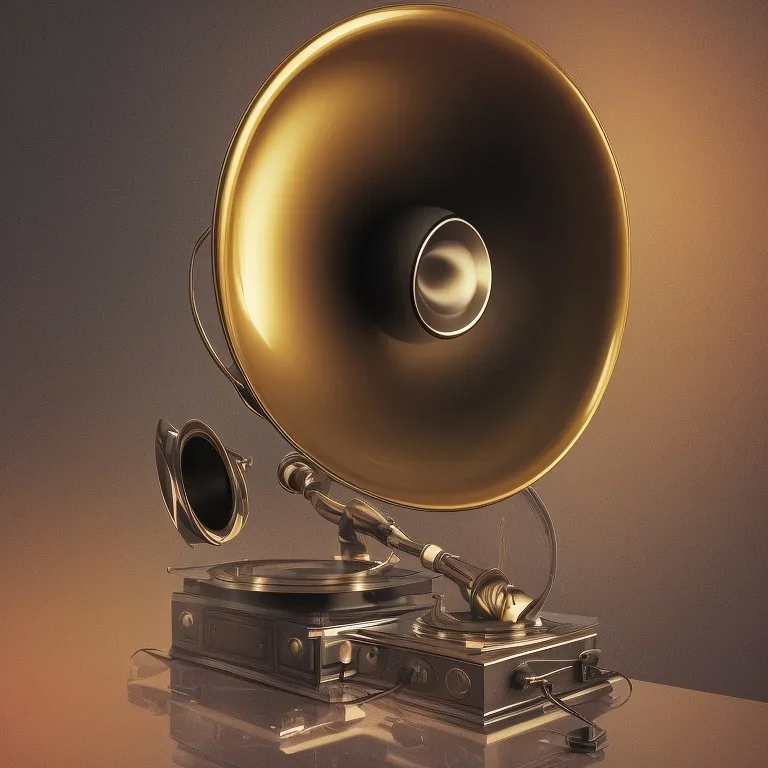 gramophone close up, interior library, big window, rain sunset outside, high details, 8k, hyper realistic