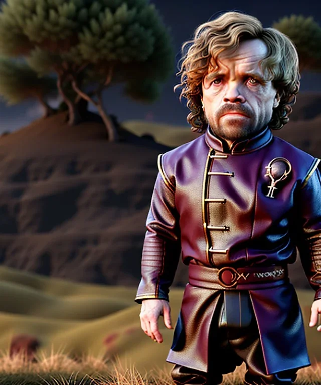 Tyrion Lannister toddler, full body, soft skin, dramatic lighting, hyper realistic