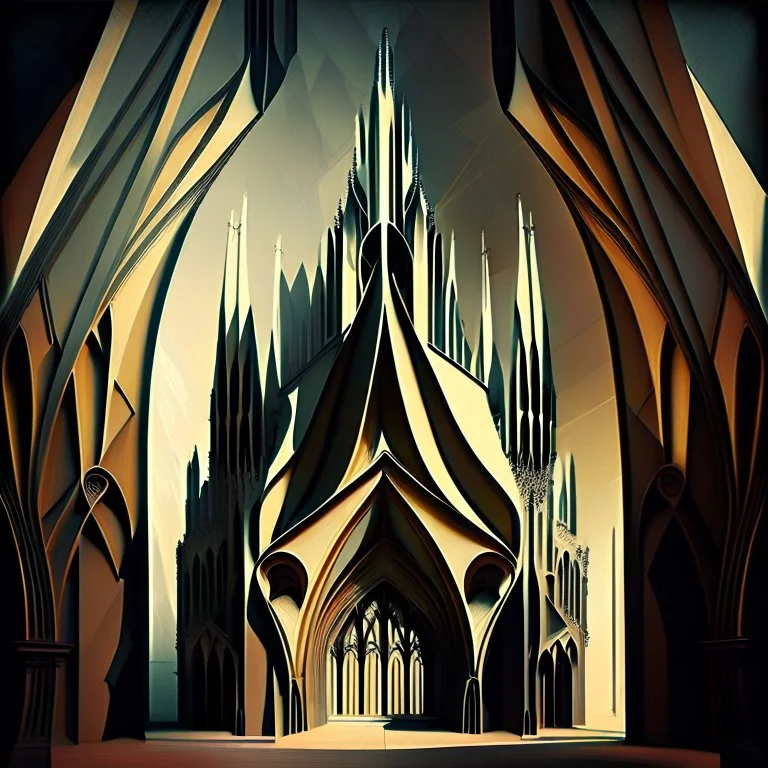 stylistic artwork cathedral building