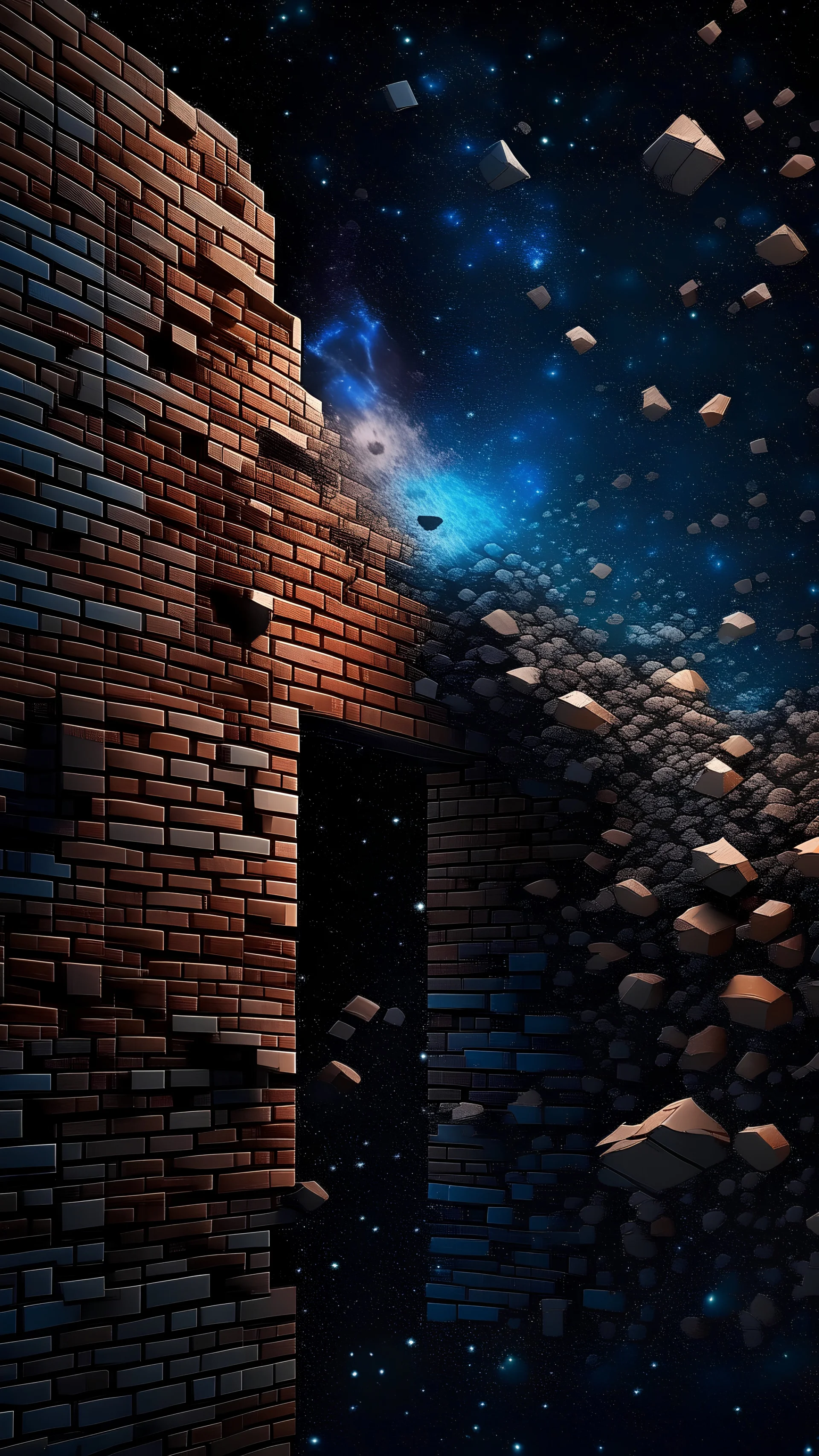 cosmic being shatters a brick wall