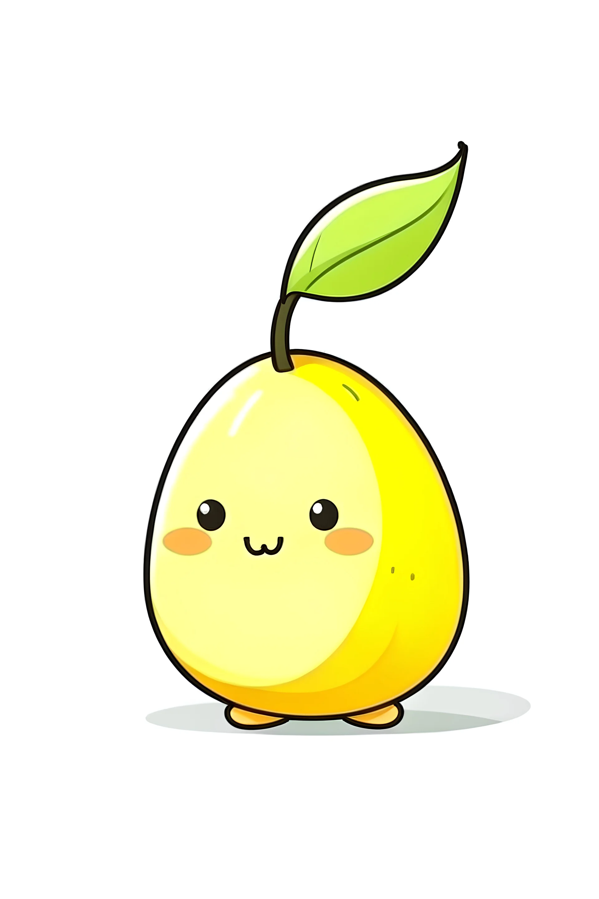 Draw a simple cute Mango, White background, Clean line art and clear , sketch style, full body, only use outlined. no shadows in Mango. without natures, water and ect.