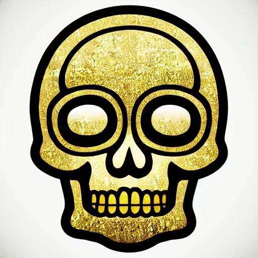 Иконка с золотым черепком на белом фоне