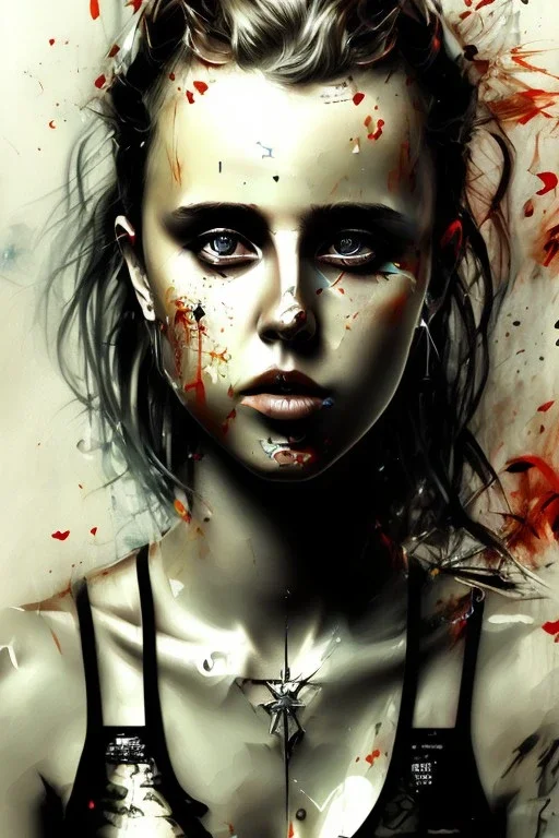 Danish singer MØ face, Abstract Yoji Shinkawa,