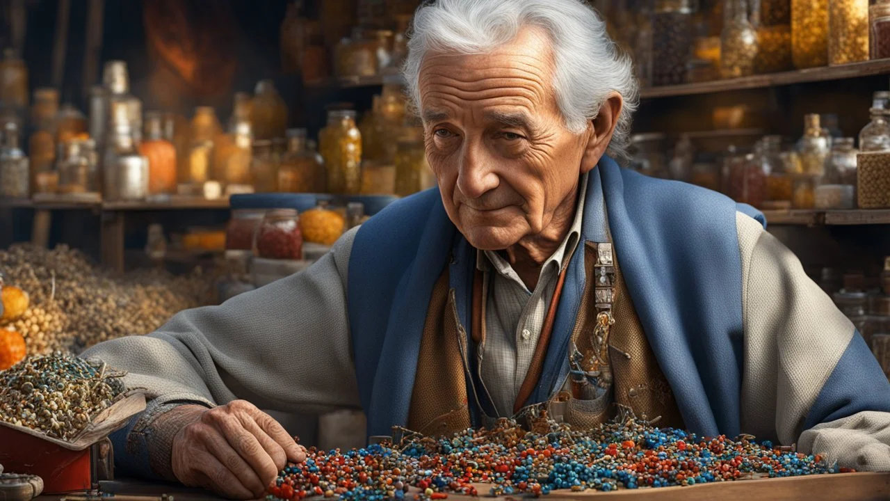 elderly male market trader selling Meccano , showing his head and upper body, perfect eyes, perfect anatomy, exquisite composition, beautiful detailed intricate detailed octane render, 8k artistic photography, photorealistic, soft natural volumetric cinematic perfect light, chiaroscuro, award-winning photograph, masterpiece, raphael, caravaggio, bouguereau