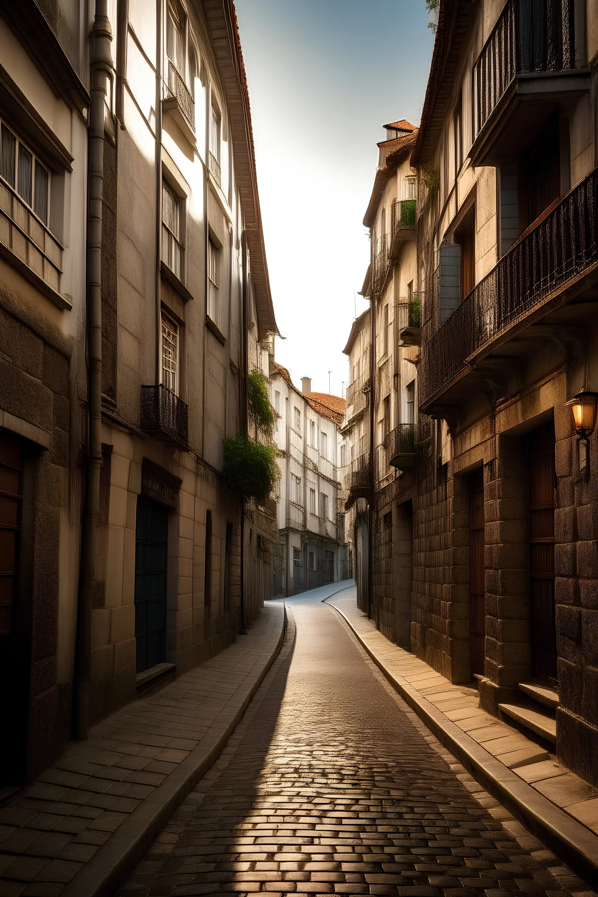 1500's medieval street in Oporto city" Impasto.